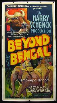 d013 BEYOND BENGAL linen style A three-sheet movie poster '34 Harry Schenck