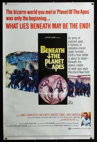 d110 BENEATH THE PLANET OF THE APES Forty by Sixty movie poster '70 sci-fi!