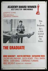 d120 GRADUATE style A 40x60 '68 classic image of Dustin Hoffman & Anne Bancroft's sexy leg!
