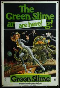 d121 GREEN SLIME Forty by Sixty movie poster '69 classic cheesy sci-fi movie!
