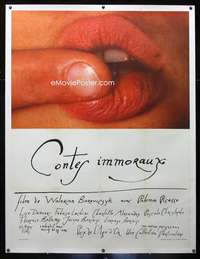 d055 IMMORAL TALES linen French one-panel movie poster '74 sexy lips image!