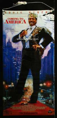 d099 COMING TO AMERICA video vinyl banner movie poster '88 Eddie Murphy