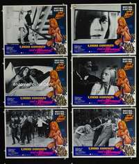 e321 1000 CONVICTS & A WOMAN 6 movie lobby cards '71 sexy nympho!
