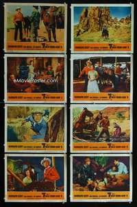e038 7 MEN FROM NOW 8 movie lobby cards '56 Randolph Scott, Boetticher