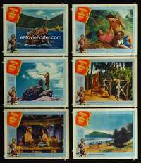 e326 ADVENTURES OF ROBINSON CRUSOE 6 movie lobby cards '54 Bunuel