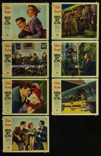 e207 ARISE MY LOVE 7 movie lobby cards '40 Claudette Colbert, Milland