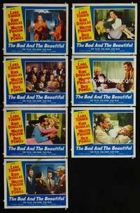e208 BAD & THE BEAUTIFUL 7 movie lobby cards '53 Lana Turner, Douglas