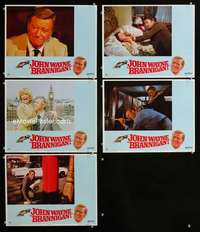 e460 BRANNIGAN 5 movie lobby cards '75 fighting John Wayne in England!
