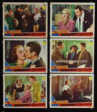 e341 BROADWAY SERENADE 6 movie lobby cards '39 Jeanette MacDonald