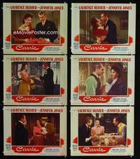 e345 CARRIE 6 movie lobby cards '52 Laurence Olivier, Jennifer Jones