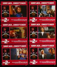 e349 CHILD'S PLAY 2 6 English movie lobby cards '90 Chucky's back!