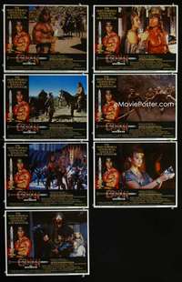e227 CONAN THE DESTROYER 7 movie lobby cards '84 Arnold Schwarzenegger