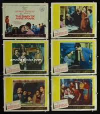 e357 DIARY OF ANNE FRANK 6 movie lobby cards '59 Millie Perkins