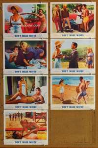 e236 DON'T MAKE WAVES 7 movie lobby cards '67 Tony Curtis, Sharon Tate
