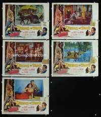 e477 DRUMS OF TAHITI 5 movie lobby cards '53 3-D Dennis O'Keefe, Medina