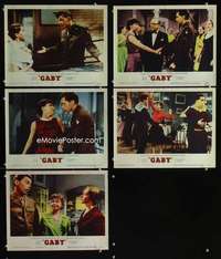 e485 GABY 5 movie lobby cards '56 Leslie Caron, John Kerr, Hardwicke