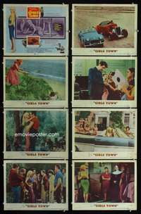 e069 GIRLS TOWN 8 movie lobby cards '59 Mamie Van Doren, Mel Torme