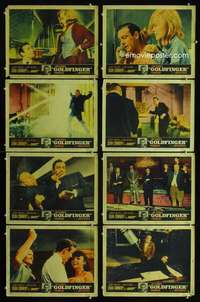 e071 GOLDFINGER 8 movie lobby cards '64 Sean Connery as James Bond