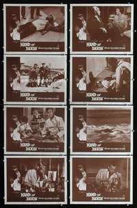 e076 HAND OF DEATH 8 movie lobby cards R60s DOOM was in his grasp!
