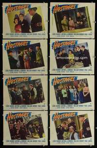 e084 HOSTAGES 8 movie lobby cards '43 Luise Rainer, WWII Germany!