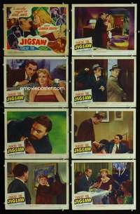e093 JIGSAW 8 movie lobby cards '49 Franchot Tone, Jean Wallace
