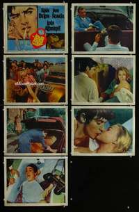 e262 JOY HOUSE 7 movie lobby cards '64 Jane Fonda, Delon, Love Cage!