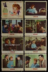 e095 JULIE 8 movie lobby cards '56 Doris Day, Louis Jourdan