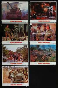 e264 KELLY'S HEROES 7 movie lobby cards '70 Clint Eastwood, WWII!