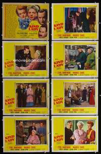 e099 KIND LADY 8 movie lobby cards '51 Ethel Barrymore, John Sturges