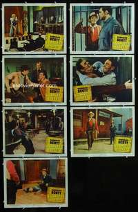 e269 LAWLESS STREET 7 movie lobby cards '55 Randolph Scott, Lansbury