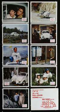 e026 LOVE BUG 9 movie lobby cards '69 Disney, Volkswagen Beetle Herbie