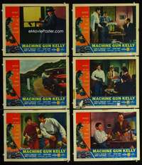 e393 MACHINE GUN KELLY 6 movie lobby cards '58 Charles Bronson, AIP