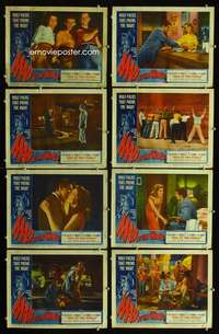e113 MAD AT THE WORLD 8 movie lobby cards '55 teen hoodlums!