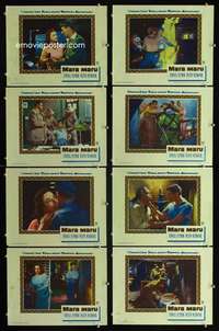 e119 MARA MARU 8 movie lobby cards '52 Errol Flynn, Ruth Roman