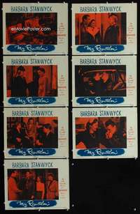 e281 MY REPUTATION 7 movie lobby cards '46 Barbara Stanwyck, Brent