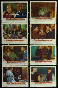 e134 NEW YORK CONFIDENTIAL 8 movie lobby cards '55 Broderick Crawford