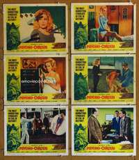 e414 PSYCHO-CIRCUS 6 movie lobby cards '67 knife thrower's assistant!