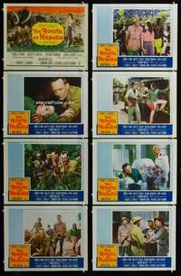 e160 ROOTS OF HEAVEN 8 movie lobby cards '58 Errol Flynn, Julie Greco