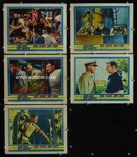 e528 RUN SILENT, RUN DEEP 5 movie lobby cards '58 Clark Gable, Lancaster
