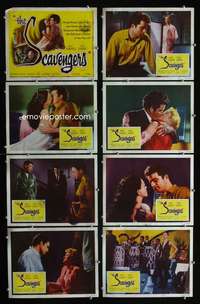 e166 SCAVENGERS 8 movie lobby cards '59 Vince Edwards in Philippines!