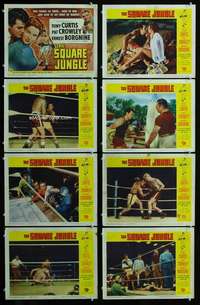 e175 SQUARE JUNGLE 8 movie lobby cards '56 boxing Tony Curtis!