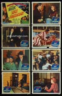 e177 STATE PENITENTIARY 8 movie lobby cards '50 Warner Baxter, Stevens