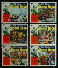 e424 STORY OF ROBIN HOOD 6 movie lobby cards '52 Richard Todd, Disney