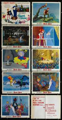 e034 SWORD IN THE STONE 9 movie lobby cards R73 Disney, King Arthur!