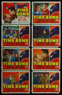 e183 TIME BOMB 8 movie lobby cards '53 Glenn Ford, Anne Vernon