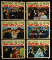 e431 THERE GOES MY GIRL 6 movie lobby cards '37 Ann Sothern, Raymond