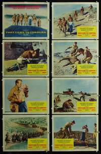 e182 THEY CAME TO CORDURA 8 movie lobby cards '59 Gary Cooper, Hayworth