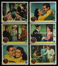 e432 THEY MET IN BOMBAY 6 movie lobby cards '41 Clark Gable, Russell