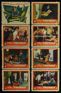 e184 TIMETABLE 8 movie lobby cards '56 Mark Stevens, Felicia Farr