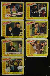 e310 TITANIC 7 movie lobby cards '53 Clifton Webb, Barbara Stanwyck